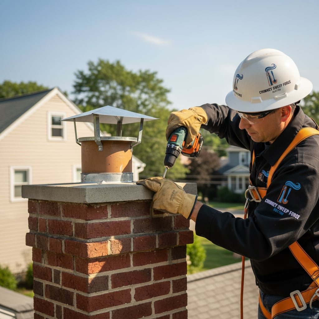 Boston Chimney Cap Installation